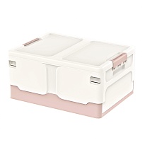 Ящик пластиковый складной белый, дно розовое, 480х360х240 мм в Белгороде Ящик пластиковый складной белый, дно розовое, 480х360х240 мм в Белгороде