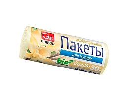 Мешки для мусора 30 л, ароматизированные, Ваниль, бежевые, в рулоне 20 шт., ПНД, 9 мкм, 560х530 мм, GRIFON Aroma, 101-020 V в Белгороде