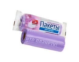 Мешки для мусора 35 л, ароматизированные, сиреневые, в рулоне 20 шт., ПНД, 12 мкм, 560х530 мм, GRIFON Полевые Цветы, 100-034 в Белгороде