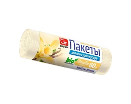 Мешки для мусора 60 л, ароматизированные, Ваниль, бежевые, в рулоне 20 шт., ПНД, 9 мкм, 650х550 мм, GRIFON Aroma, 101-023 V в Белгороде