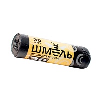 Мешки для мусора 30 л, черные, в рулоне 30 шт., ПНД, 7 мкм, 600х500 мм, ШМЕЛЬ, 4625 в Белгороде