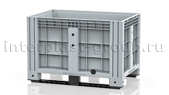 Контейнер iBox сплошной на полозьях с пробкой 2 дюйма серый в Белгороде