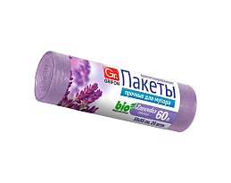 Мешки для мусора 60 л, ароматизированные, Лаванда, сиреневые, в рулоне 20 шт., ПНД, 9 мкм, 650х550 мм, GRIFON Aroma, 101-023 La в Белгороде