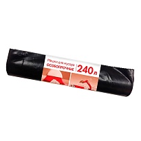 Мешки для мусора 240 л, черные, в рулоне 10 шт., ПВД 100 мкм, 1350х900 мм, Концепция Быта, 603887 в Белгороде