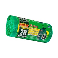 Мешки для мусора 20 л, биоразлагаемые, с ручками, черные, в рулоне 30 шт., ПНД, 10 мкм, 550х440 мм, Крепак, 4607075710047 в Белгороде