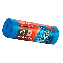 Мешки для мусора 160 л, синие, в рулоне 10 шт., ПВД, 21 мкм, 1200х870 мм, PACLAN Big&Strong, 604075 в Белгороде