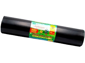 Мешки для мусора 280 л, ароматизированные, черные, в рулоне 10 шт., ПВД 110 мкм, 1400х930 мм, Добрыня, Dob28010black в Белгороде