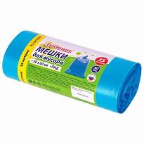 Мешки для мусора 35 л, синие, в рулоне 30 шт., ПНД, 10 мкм, 600х500 мм, Любаша, 608091 в Белгороде
