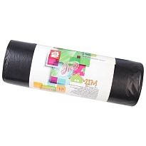 Мешки для мусора 220 л, черные, в рулоне 10 шт., ПВД, 29 мкм, 1100х830 мм, Концепция Быта ЭкоДом, 604924 в Белгороде