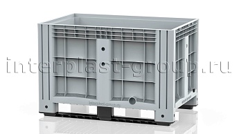 Контейнер iBox сплошной на полозьях с пробкой 1 дюйм серый в Белгороде