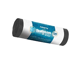 Мешки для мусора 120 л, черные, в рулоне 10 шт., ПНД, 14 мкм, 1100х700 мм, SIBIRSKAYA, 101-008 S в Белгороде