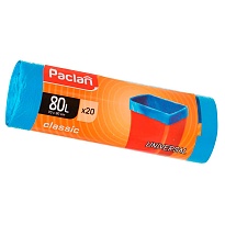 Мешки для мусора 80 л, синие, в рулоне 20 шт., ПНД, 12 мкм, 900х700 мм, PACLAN Classic, 606335 в Белгороде