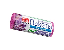 Мешки для мусора 30 л, ароматизированные, Лаванда, сиреневые, в рулоне 20 шт., ПНД, 9 мкм, 560х530 мм, GRIFON Aroma, 101-020 La в Белгороде