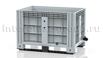 Контейнер iBox сплошной на полозьях с краном серый в Белгороде