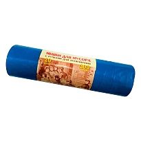 Мешки для мусора 100 л, с завязками, синие, в рулоне 10 шт., ПВД, 40 мкм, 840х670 мм, Концепция Быта Vitalux, 604933 в Белгороде