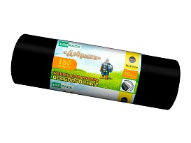 Мешки для мусора 180 л, ароматизированные, черные, в рулоне 10 шт., ПВД, 100 мкм, 1100х930 мм, Добрыня, Dob18010black в Белгороде