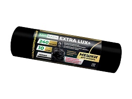 Мешки для мусора 240 л, черные, в рулоне 10 шт., ПВД 60 мкм, 1300х930 мм, EXTRA LUX+, 24010115 в Белгороде
