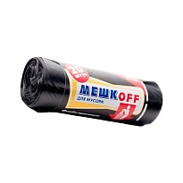 Мешки для мусора 60 л, черные, в рулоне 20 шт., ПНД, 9 мкм, 700х600 мм, МЕШКОFF, 4045 в Белгороде